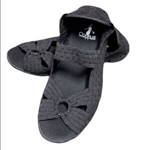 Corkys Featherlite Ring Black Woven Flat Size 7